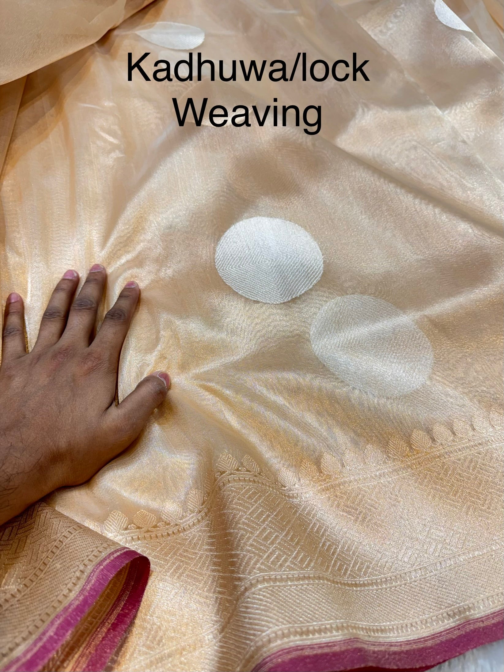 Diamond Gold 100% Pure Banarasi Tissue Silk Handloom Handwoven Saree