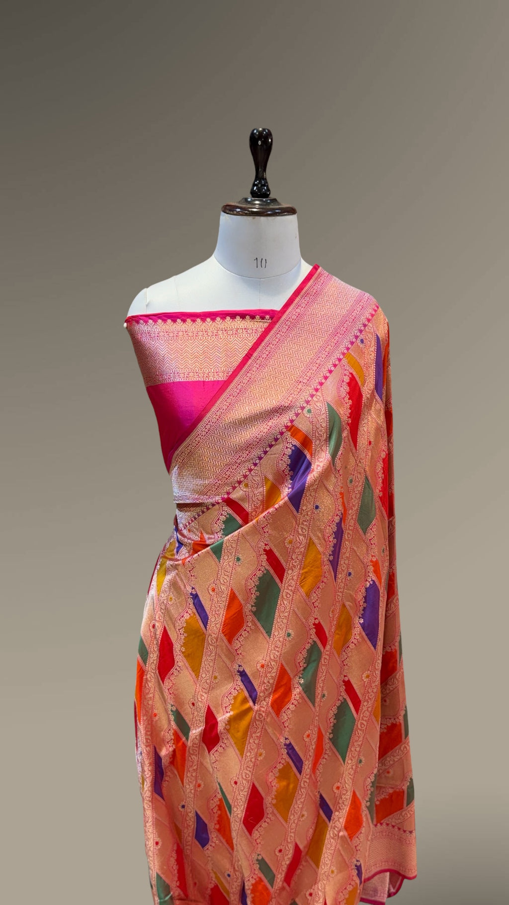 Rani Pink Exclusive Pure Banaras Katan Silk Rangkaat Saree