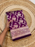 Prebook | Wine Purple 100% Pure Banarasi Katan Silk Meenakari Saree