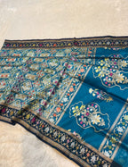 Sapphire Blue Pure Ektara Banarasi Kora Jamdani Saree