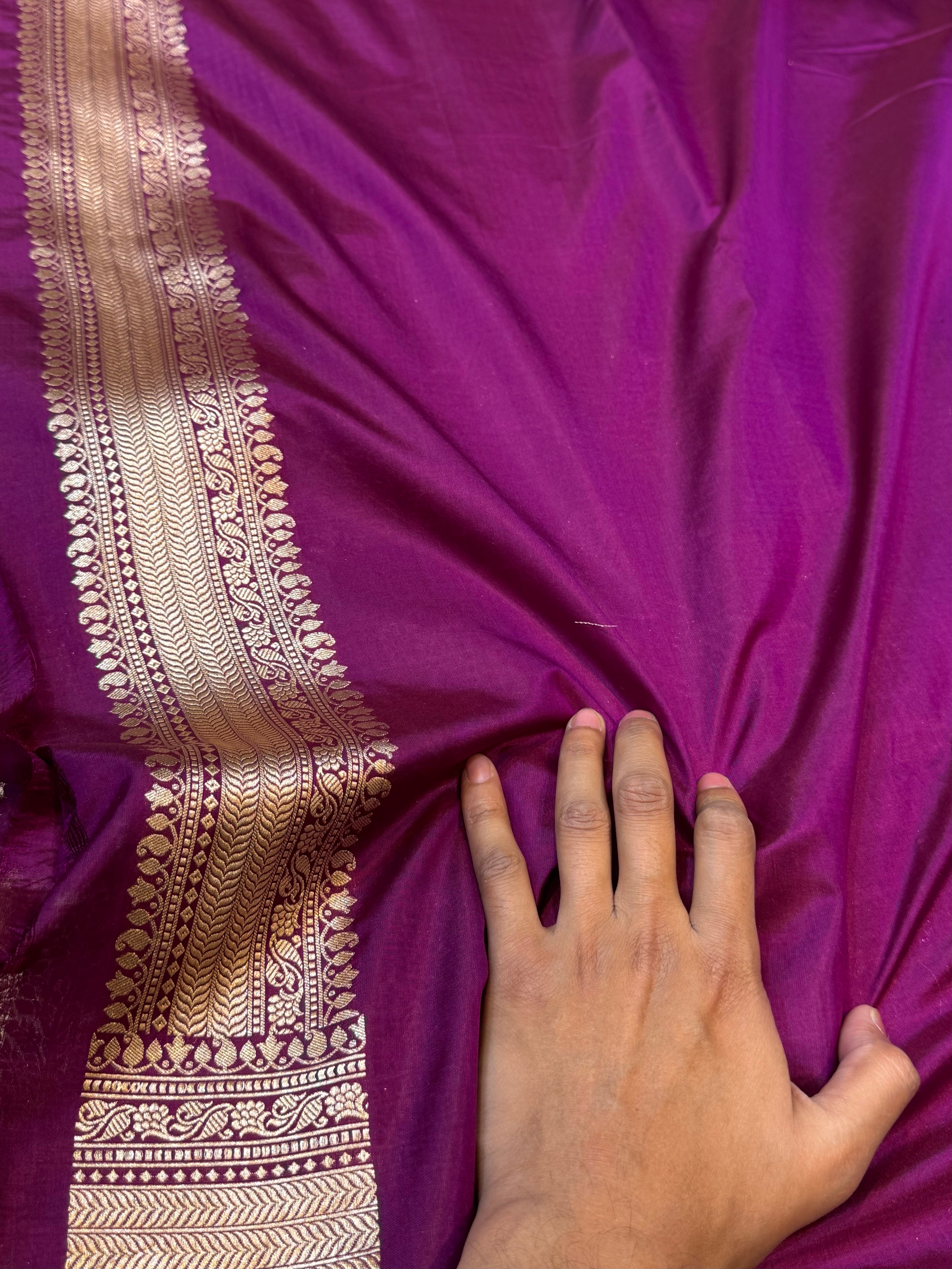 Wine 100% Pure Banarasi Katan Silk Meenakari Saree