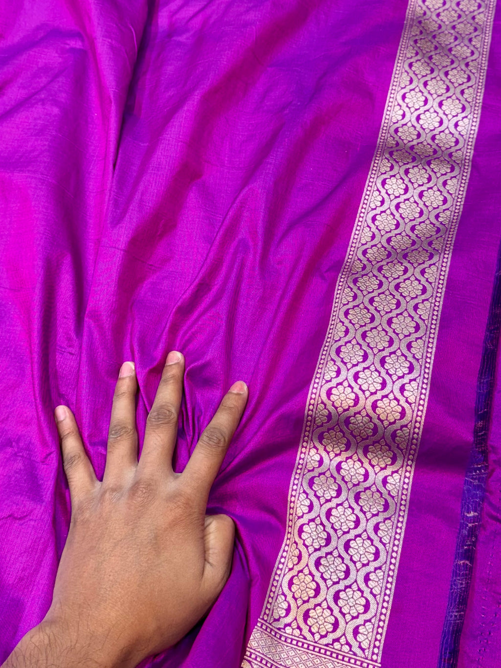 Dual Shade Purple 100% Pure Banarasi Katan Silk Saree