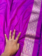 Dual Shade Purple 100% Pure Banarasi Katan Silk Saree