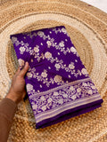 Prebook | Violet Purple 100% Pure Banarasi Katan Silk Saree