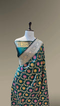 Bottle Green 100% Pure Banarasi Katan Silk Meenakari Saree