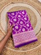 Dual Shade Purple 100% Pure Banarasi Katan Silk Saree