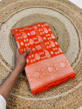 Fanta Orange 100% Pure Banarasi Katan Silk Saree