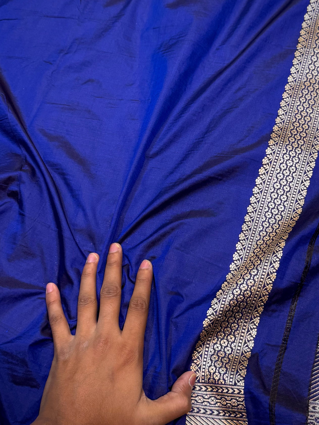 Royal Blue Pure Banarasi Katan Silk Brocade Saree