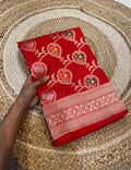 Red 100% Pure Banarasi Katan Silk Meenakari Saree