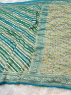 Sage Green 100% Pure Banarasi Khaddi Georgette RANGKAAT Saree