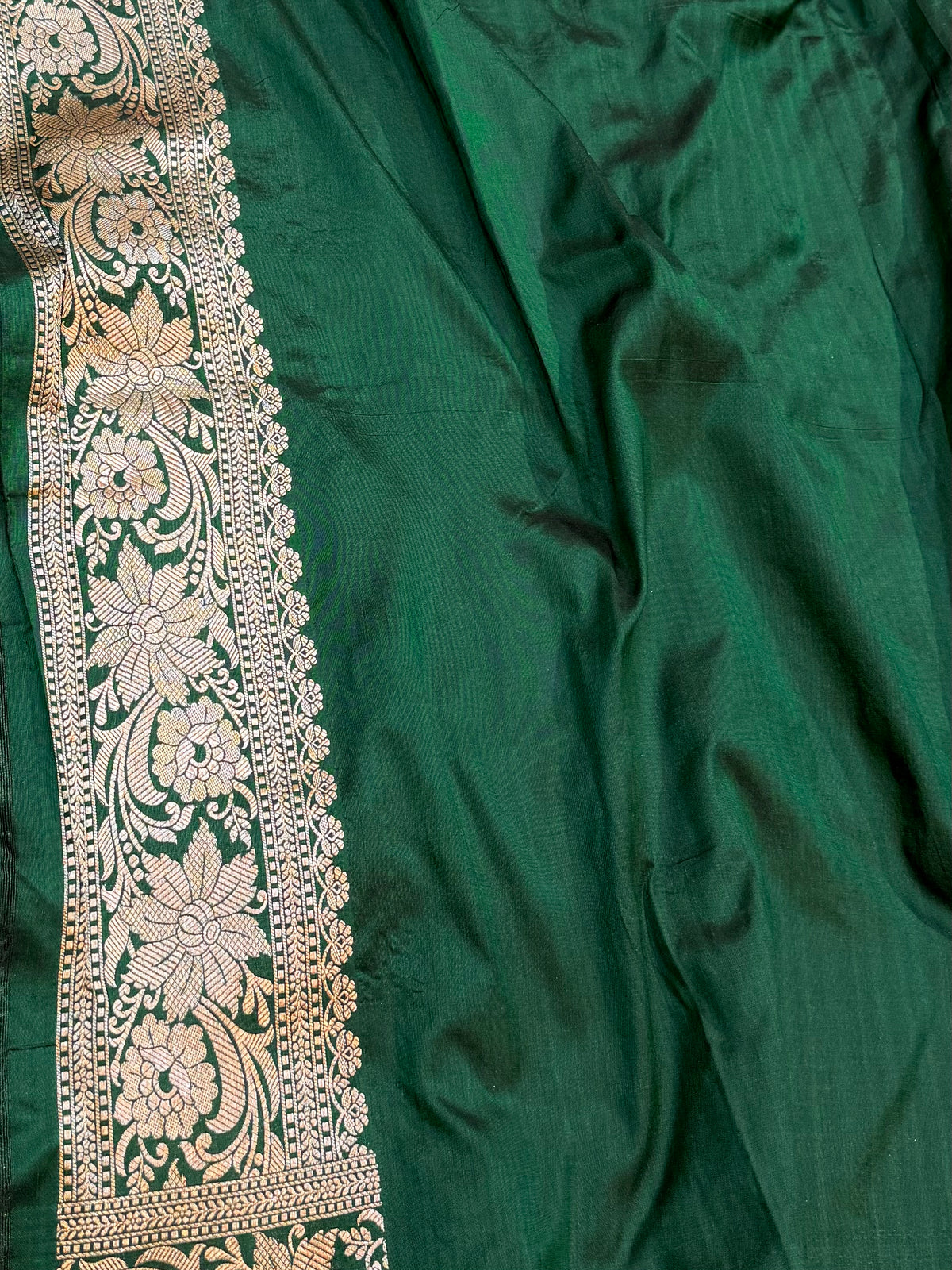 Prebook | Bottle Green Exclusive Pure Banaras Katan Silk Rangkaat Saree