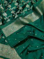 Emerald Green Soft Mashru Silk Partywear Saree