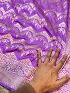 Lavender 100% Pure Katan Silk Saree