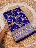 Prebook | Royal Blue 100% Pure Banarasi Katan Silk Meenakari Sareee