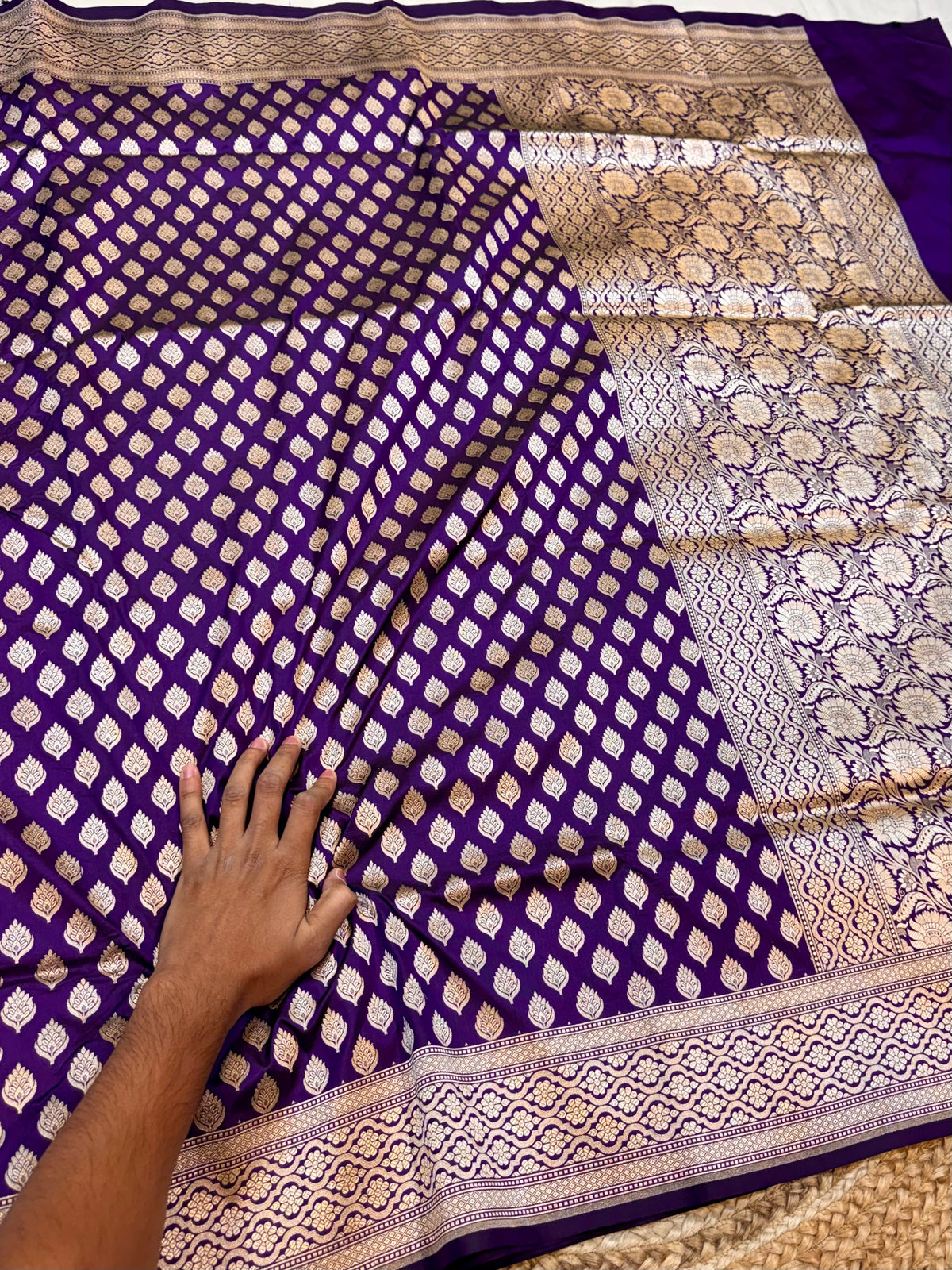Violet Purple Pure Banarasi Katan Silk Saree