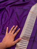 Violet Purple 100% Pure Banarasi Katan Silk Saree