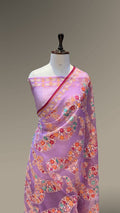 Prebook | Lavender Banarasi Ektara Kora Jamdani Saree