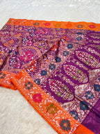 Prebook | Purple 100% Pure Ektara Banarasi Kora Jamdani Saree