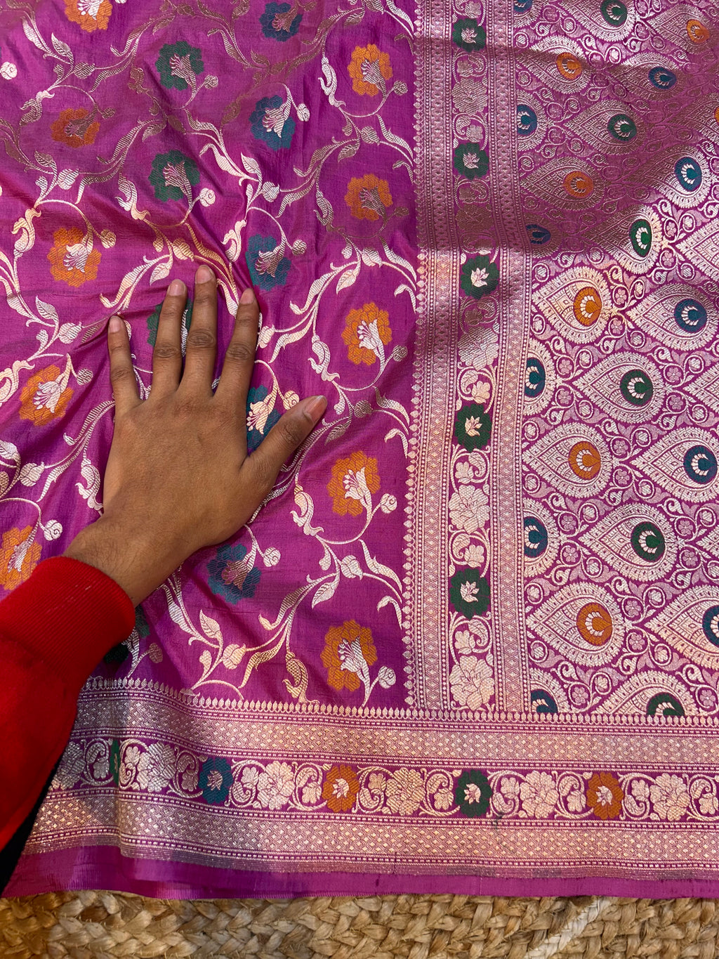Dusty Pink 100% Pure Banarasi Katan Silk Meenakari Saree