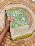 Dual Shade Green 100% Pure Banarasi Katan Silk Meenakari Saree
