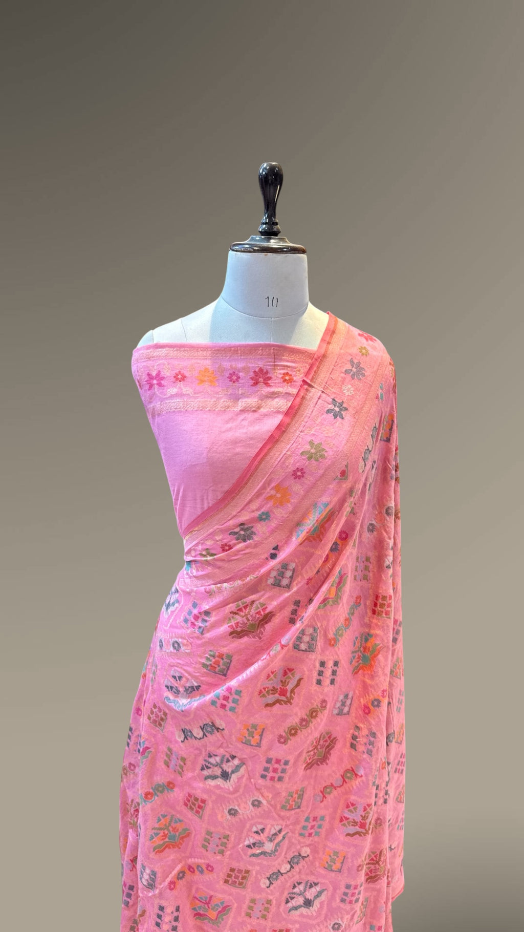 Prebook | Baby Pink 100% Pure Ektara Banarasi Cotton Jamdani Saree