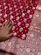 Prebook | Aishwarya Rai | Maroon 100% Pure Banarasi Katan Silk Saree