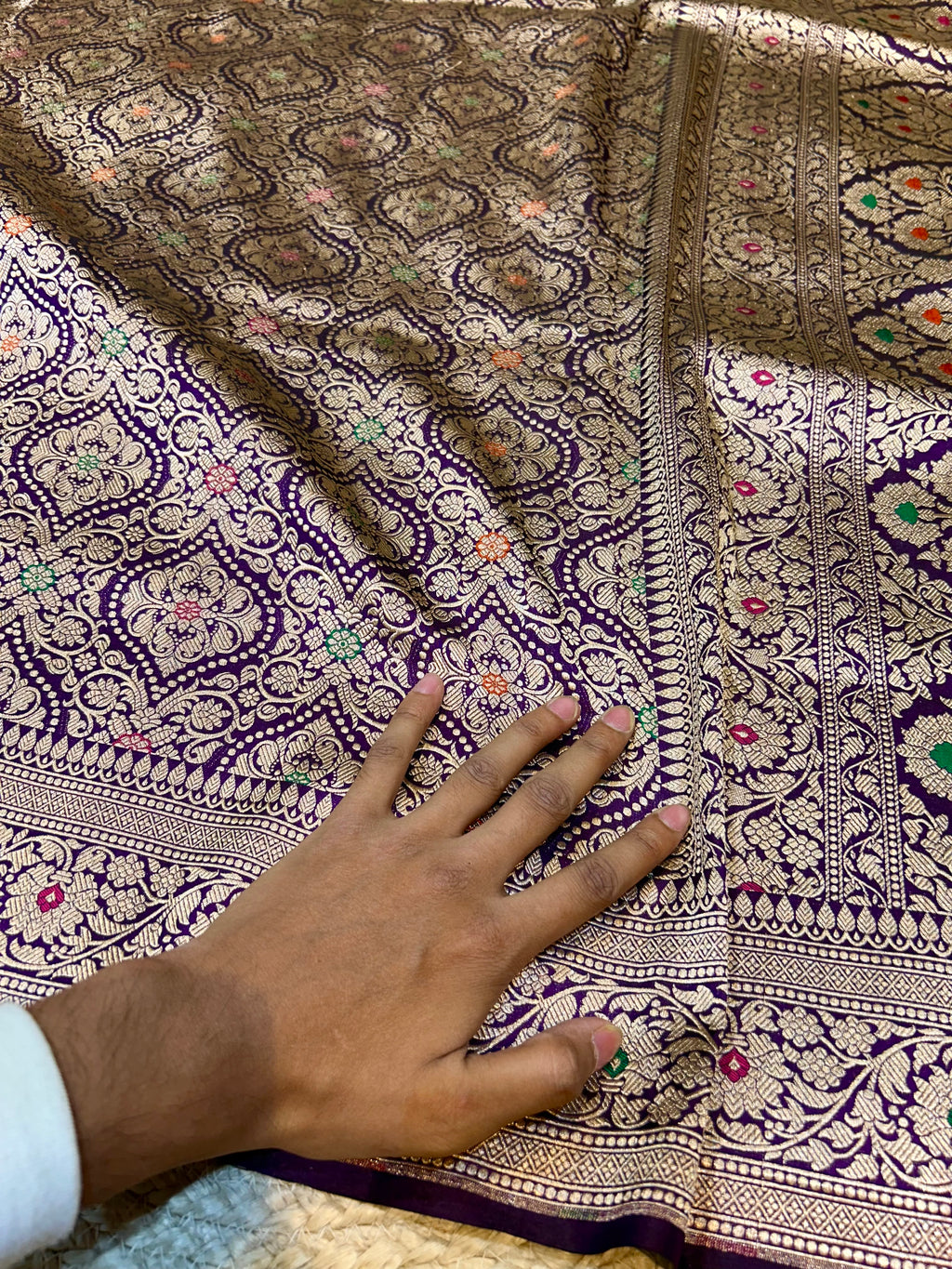 Prebook | Wine Purple 100% Pure Banarasi Katan Silk Meenakari Brocade Saree