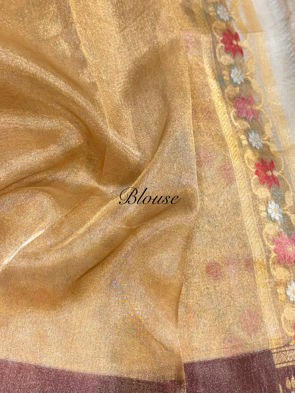 Diamond Golden Pure Ektara Banarasi Tissue Jamdani Saree