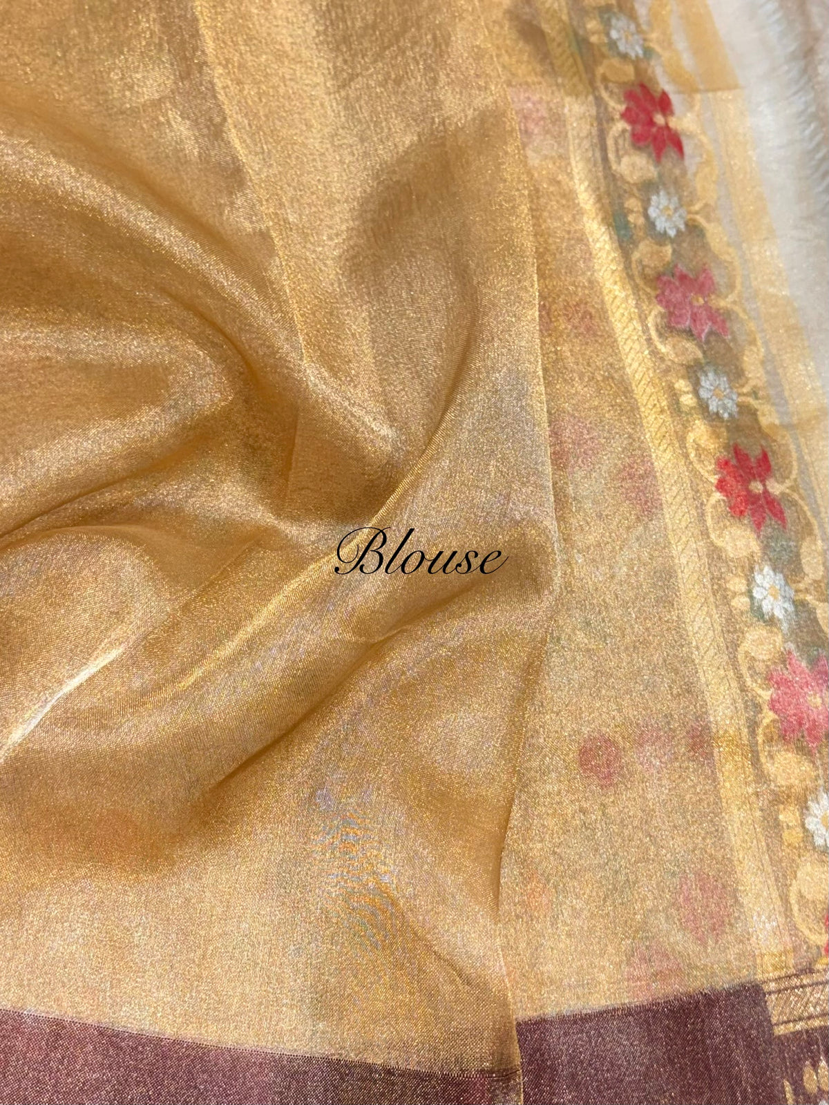 Diamond Golden Pure Ektara Banarasi Tissue Jamdani Saree