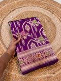 Wine Purple 100% Pure Banarasi Katan Silk Meenakari Saree