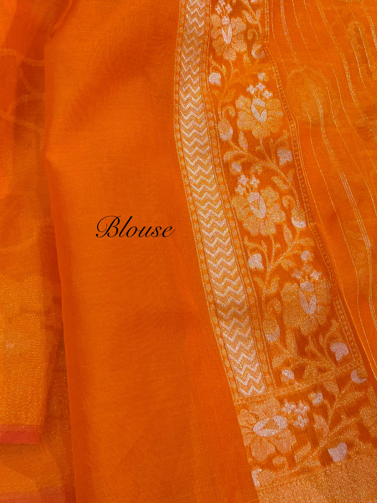 Prebook | Fanta Orange Pure Handloom Banarasi Ektara Kora Jamdani Saree