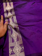 Prebook | Violet Purple 100% Pure Banarasi Katan Silk Meenakari Saree