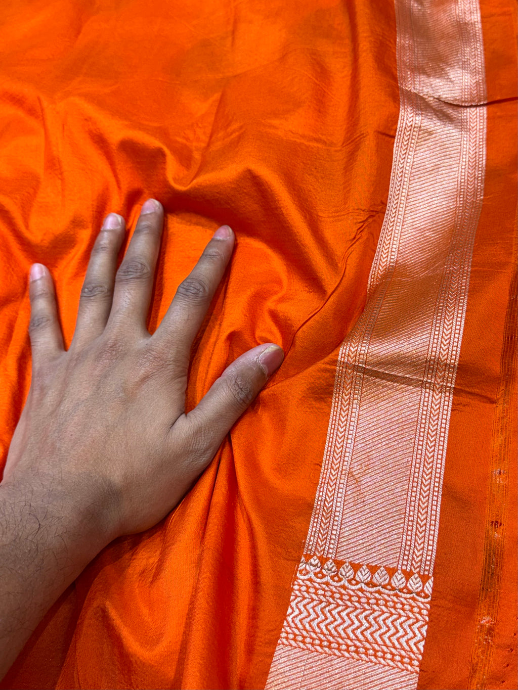 Prebook | Fanta Orange 100% Pure Banarasi Katan Silk Meenakari Saree