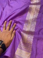Lavender 100% Pure Banarasi Katan Silk Meenakari Saree