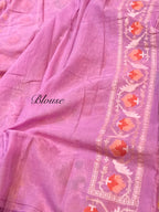 Prebook | Light Pink 100% Pure Ektara Banarasi Cotton Jamdani Saree