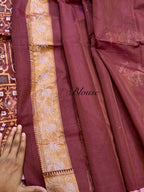 Maroon 100% Pure Ektara Banarasi Cotton Jamdani Saree