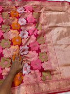 Prebook | Rani Pink Exclusive Pure Banaras Katan Silk Rangkaat Saree