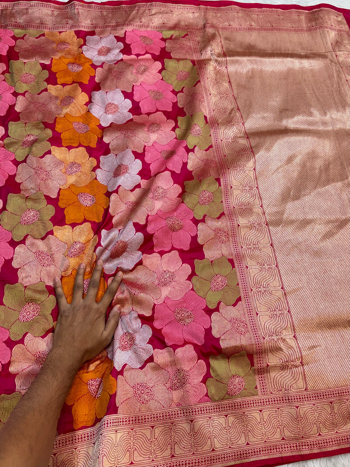 Prebook | Rani Pink Exclusive Pure Banaras Katan Silk Rangkaat Saree