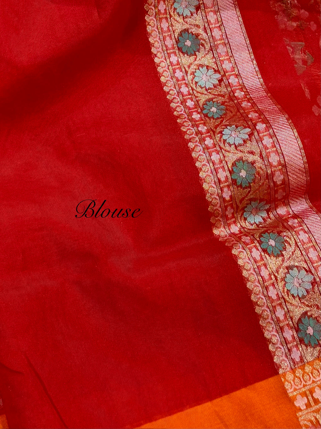 Red Pure Handloom Banarasi Ektara Kora Jamdani Saree