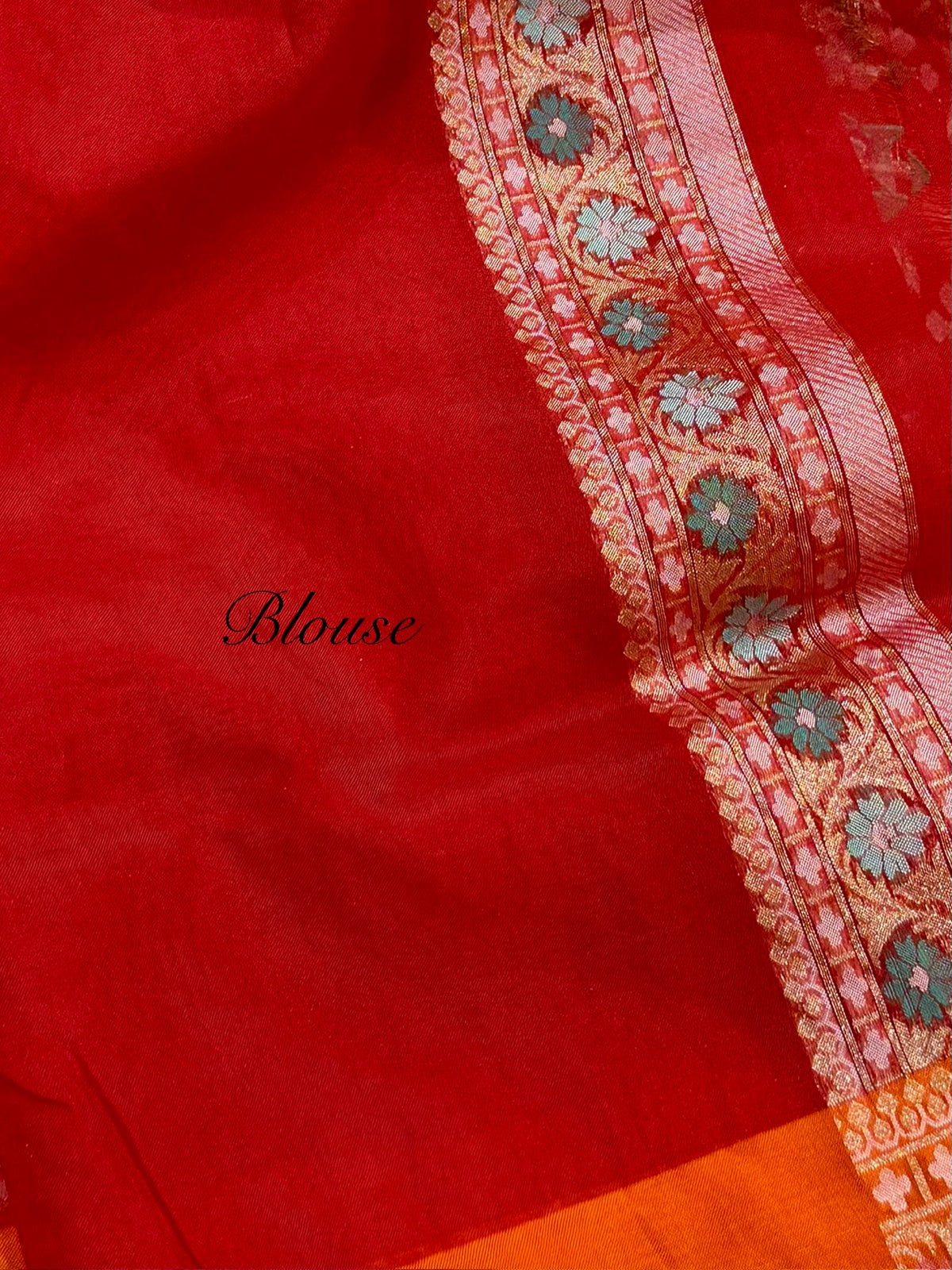 Red Pure Handloom Banarasi Ektara Kora Jamdani Saree