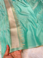 Sea Green Banarasi SemiKatan Silk Partywear Saree