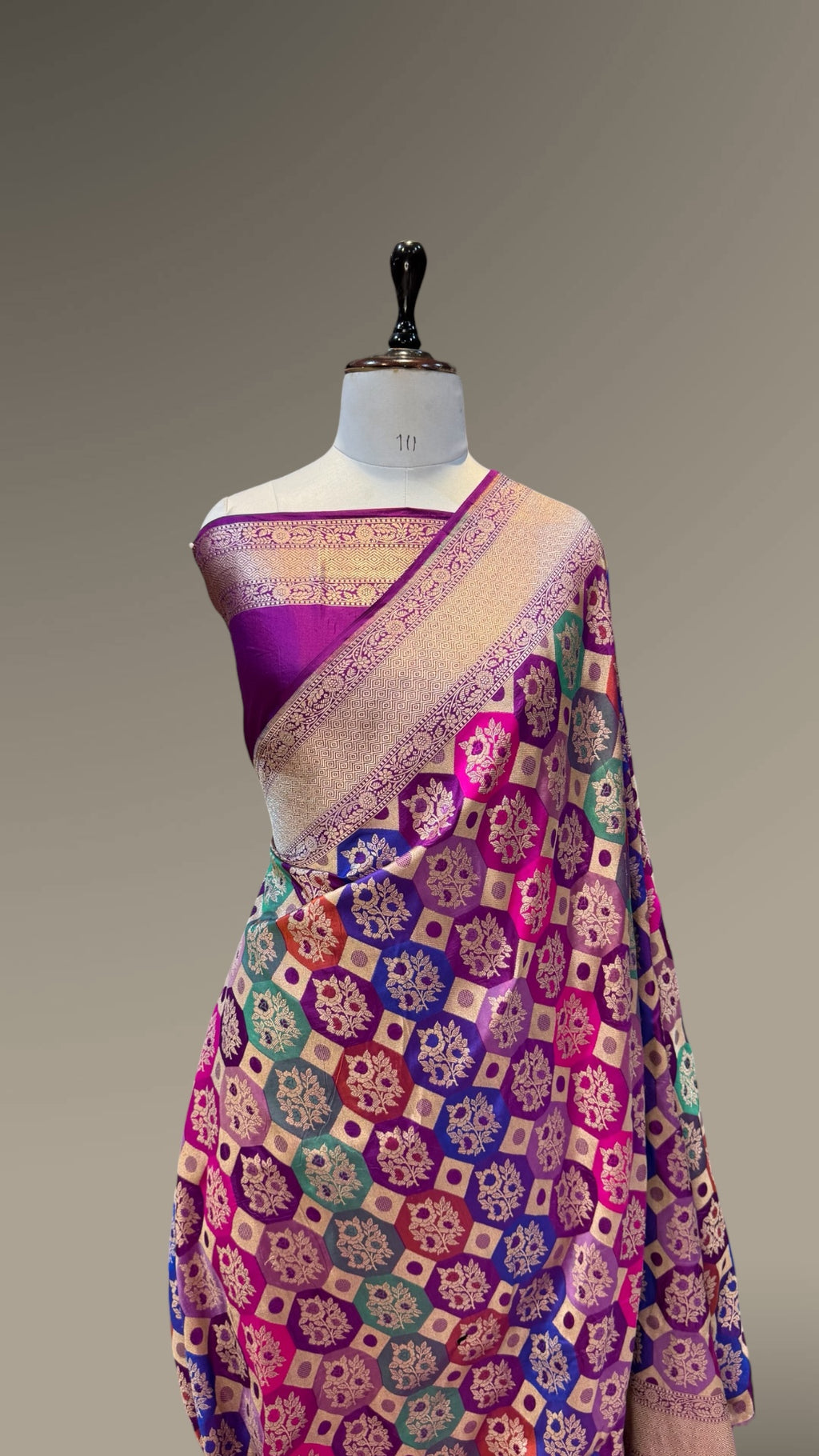 Deep Purple 100% Exclusive Pure Banaras Katan Silk Rangkaat Saree