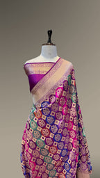 Deep Purple 100% Exclusive Pure Banaras Katan Silk Rangkaat Saree