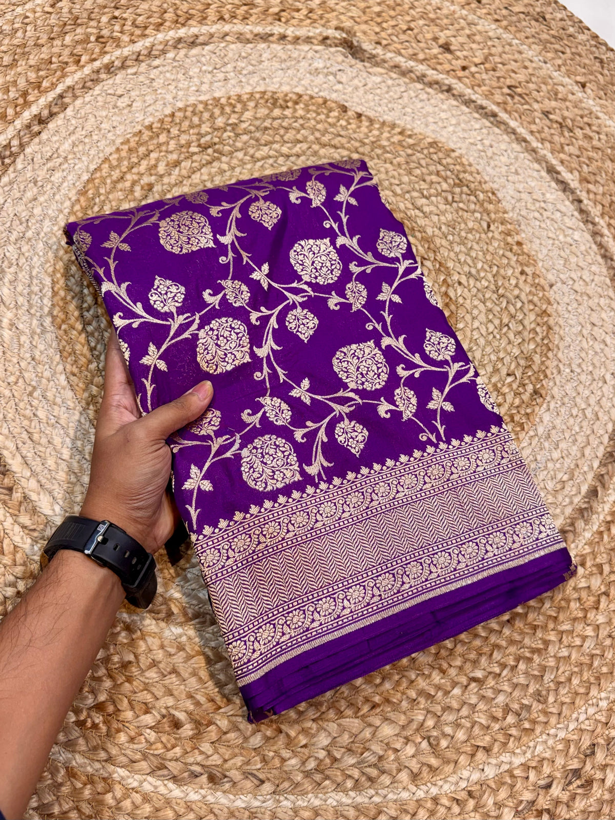 Prebook | Purple Pure Banarasi Katan Silk Saree