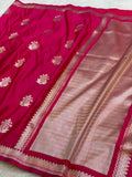 Rani Pink Banarasi Soft Mashru Silk Partywear Saree