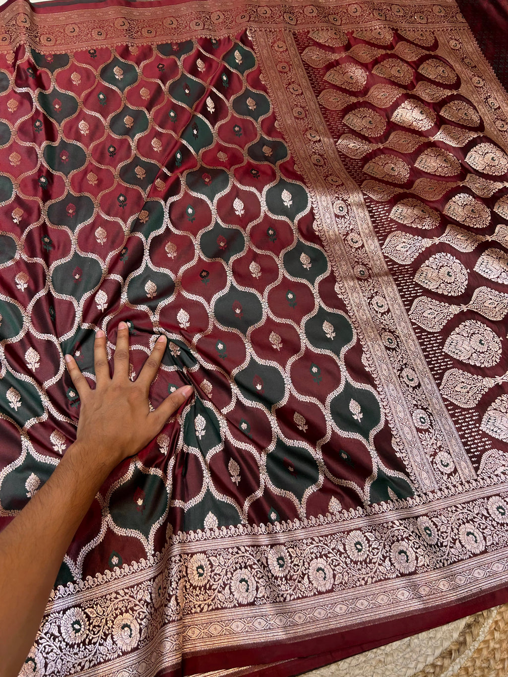 Brown Banarasi Soft RANGKAAT Mashru Silk Partywear Saree