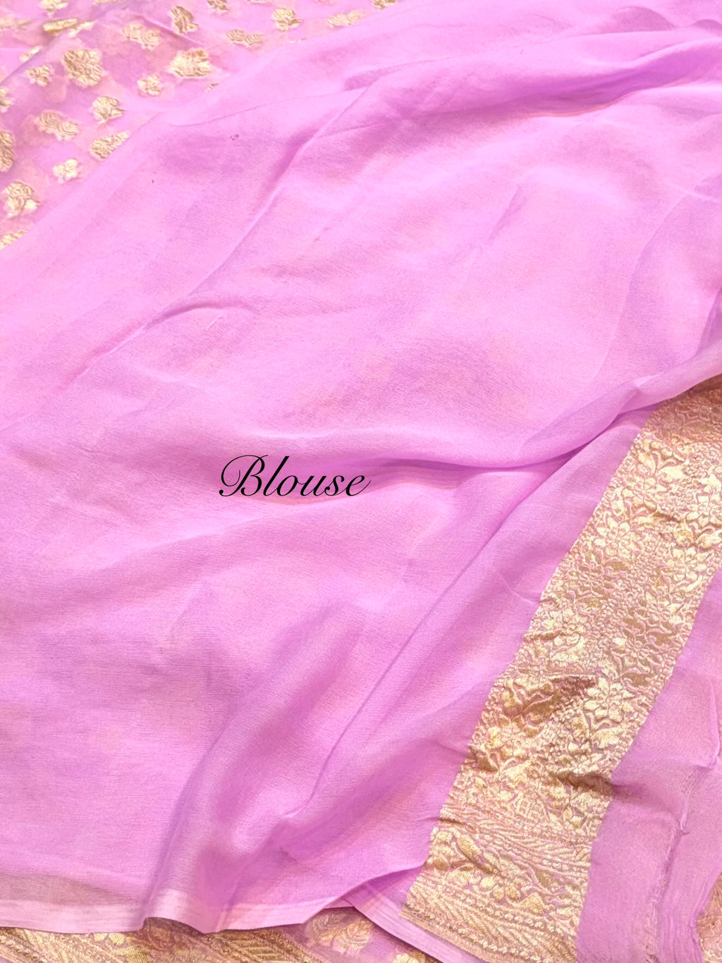 Lavender 100% Pure Banarasi Premium Khaddi Georgette Saree