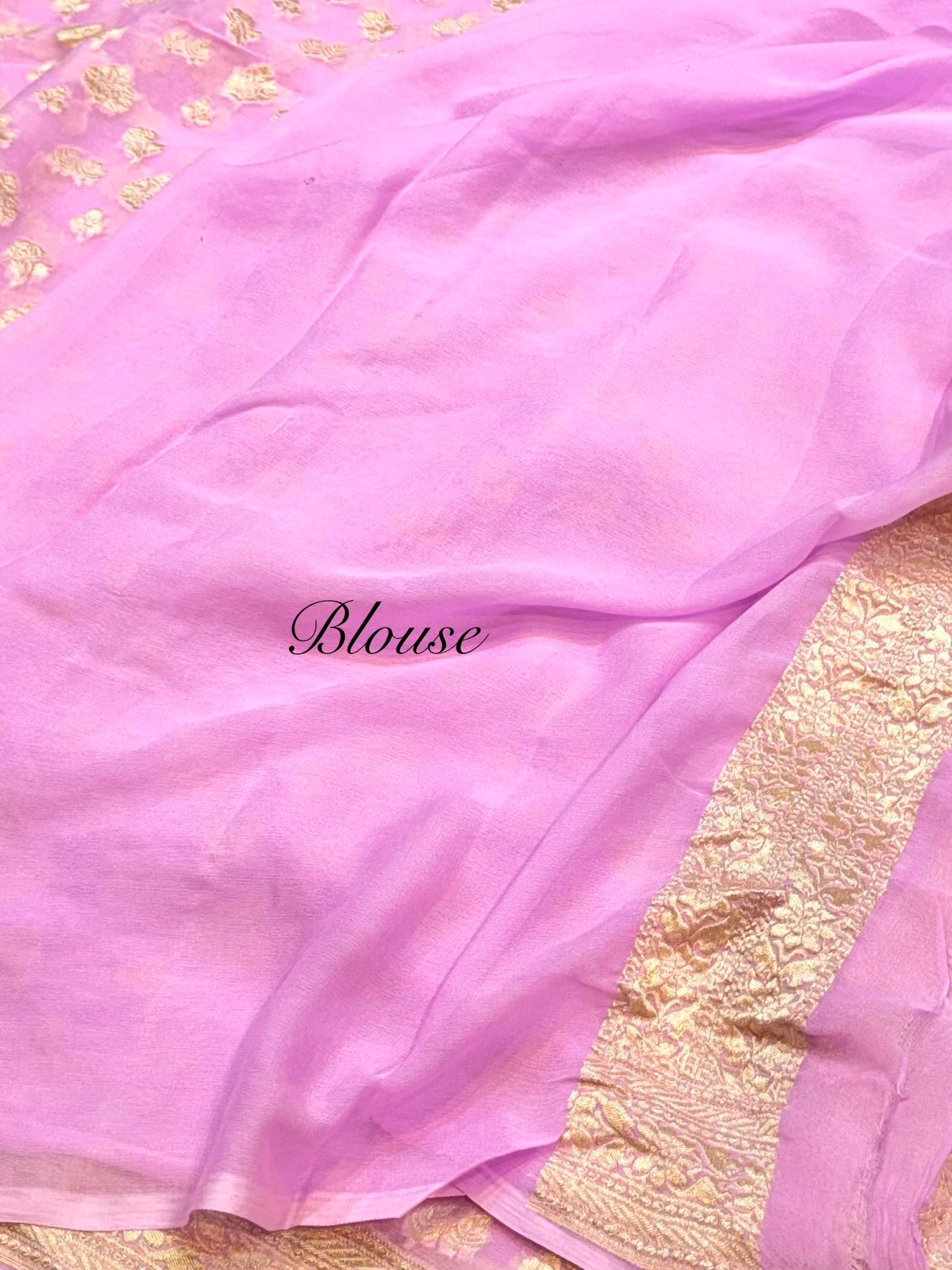 Lavender 100% Pure Banarasi Premium Khaddi Georgette Saree
