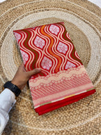Red 100% Pure Banarasi Katan Silk Tilfi Meenakari Saree