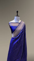 Prebook | Esha Gupta Mam inspired Royal Blue 100% Pure Banarasi Katan Silk Saree